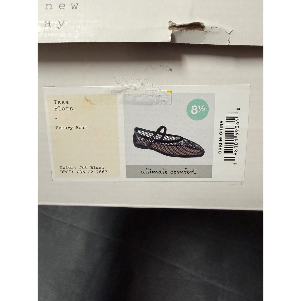 A New Day Issa Mesh Mary Jane Flats Jet Black Memory Foam 8.5 NEW - Picture 4 of 4